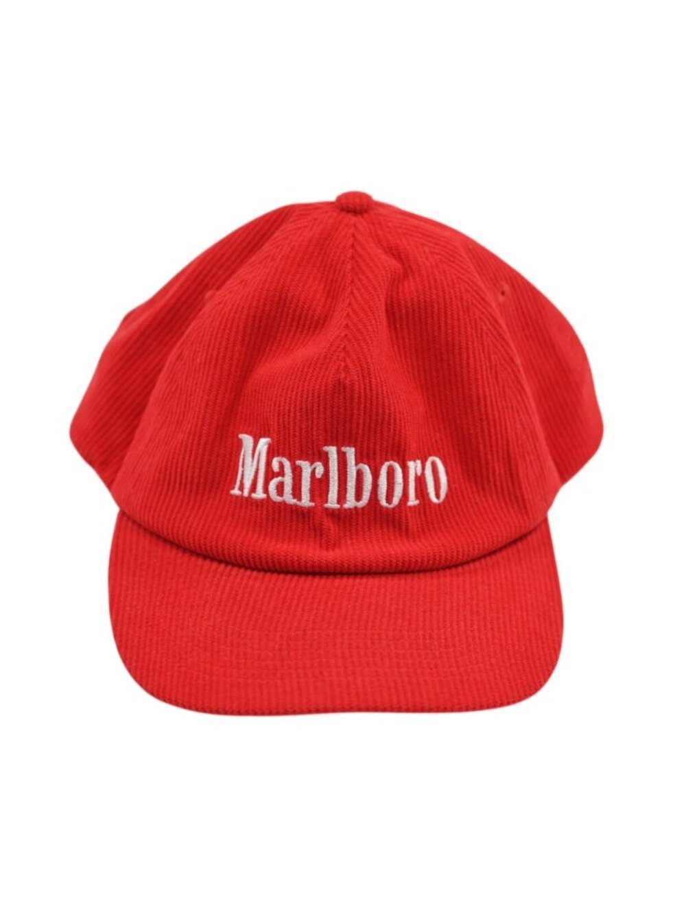 Marlboro Embroidered Corduroy Hat in Red